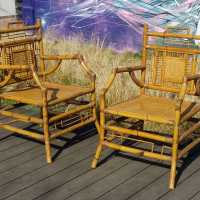 Paire de fauteuils bambou, Maisons &amp; Jardins, 1962