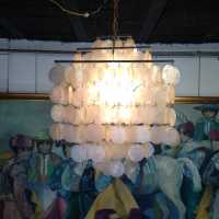 Lustre en descente de pastilles de nacre, Verner Panton, circa 1960