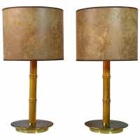 Paire de lampes bambou