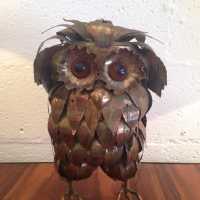 Hibou, laiton doré, année 70