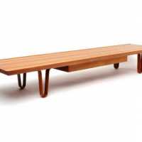 Table basse Longjohn, Edward Wormley, Edition Dunbar, Noyer d’Amérique, USA, circa 1950