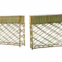 Paire de jardinières en bambou
