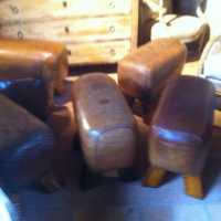 Poufs en cuir, 1940