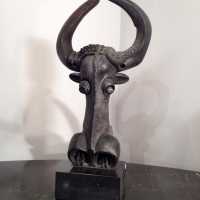 Tête taureau bronze