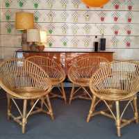Fauteuils en rotin vintage