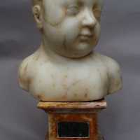 Buste d'Enfant En Marbre Blanc Veiné, Italie, 16ème Siècle