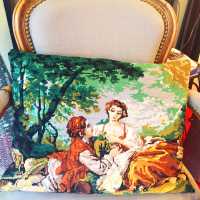Canevas monté en coussin, ca 1960