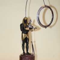 Lampe à huile en argent et bronze, ROME circa 1805
