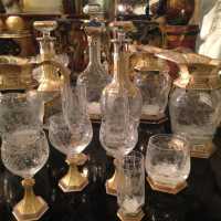 Service exceptionnel, esprit Renaissance, cristal, quartz, vermeil et lapis-lazuli, Italie, circa 1945