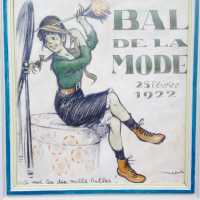 Huile sur toile, "Bal de la mode", 1922, signée Poulbot
