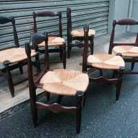 Suite de six chaises Guillerme et Chambron, 1960