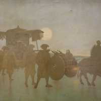 Huile sur toile signée Albert César, peintre indochinois (1864-1900)