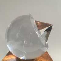 sculpture verre et bois de Zoritchak  circa 1975