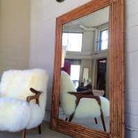 Miroir en rotin, XXème siècle
