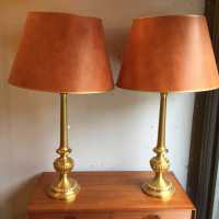 Paire de lampes en bronze, provenance Assemblée Nationale, XXème siècle