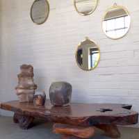 Table basse en bois exotique, XXème siècle