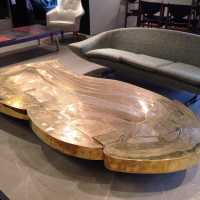 Table basse d'Armand Jonckers en lation gravé  -1979