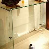 Console en verre des années 70