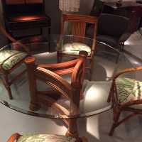 Ensemble table et six chaises bambou circa1980