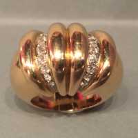 Bague en or jaune platine et diamants, France, ca 1940