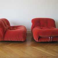 Tobia Scarpa, modèle Soriana, ed.Cassina, paire de chauffeuses/fauteuils, 1970