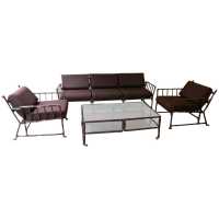 1980s Salon de jardin en fer imitation bambou