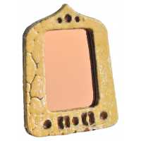Miroir en céramique, Juliette Derel, terre chamottée, France, circa 1950