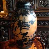 Grand vase verre dégagé à l'acide par Paul Nicolas pour d'Argental