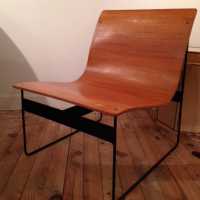 Chaise de Gunther Renkel, teck et métal, éditée par Rego, Allemagne, 1959
