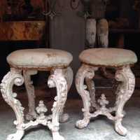 Paire de tabourets de prélats, Sicile, XVIIIe siècle