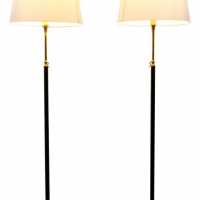 Paire de lampadaires, modèle 1025, Gino Sarfatti, éd. Arteluce, Italie, 1946