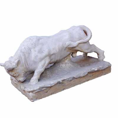 Plaster Bull from the 1950s, signed Ramseyer