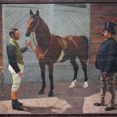 G. Michel, portrait équestre du cheval Boa, école belge du XIXème siècle, 151,2 x 179,8cm