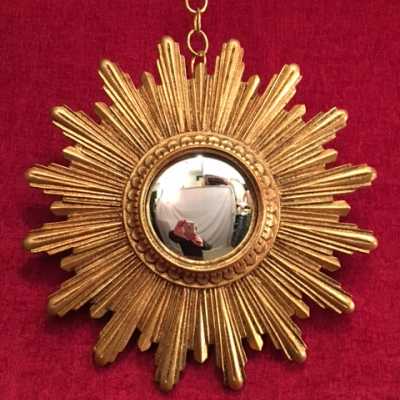 miroir soleil convexe doré