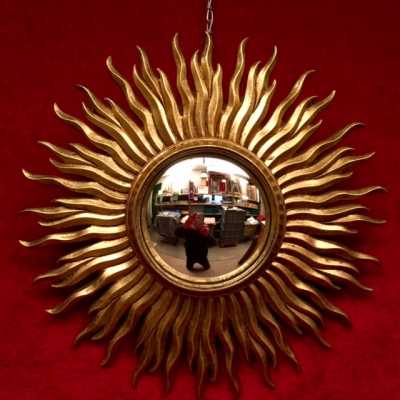 miroir mirror doré sun convex convexe sorcière witch golden