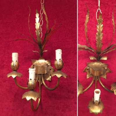 paire pair applique light fixture golden