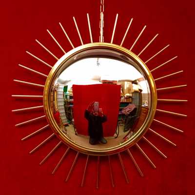 miroir mirror doré sun convex convexe sorcière witch golden