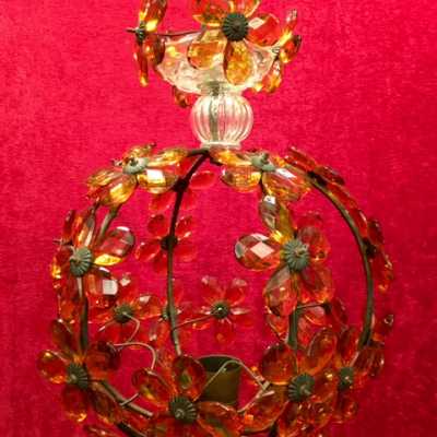 lustre chandelier orange light boule marguerite