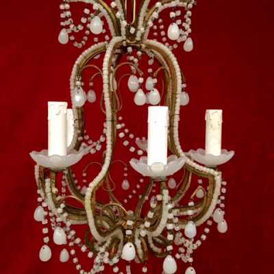 lustre chandelier opaline blanc white light 