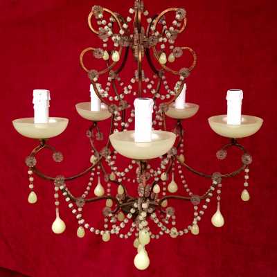 lustre chandelier opaline citrine light