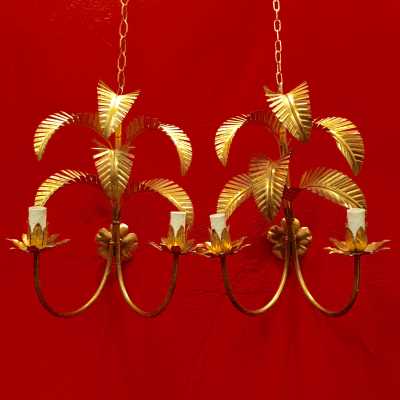 paire pair applique light fixture golden palm