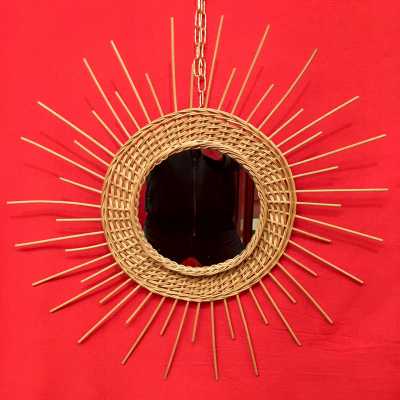 miroir rotin rattan sun soleil