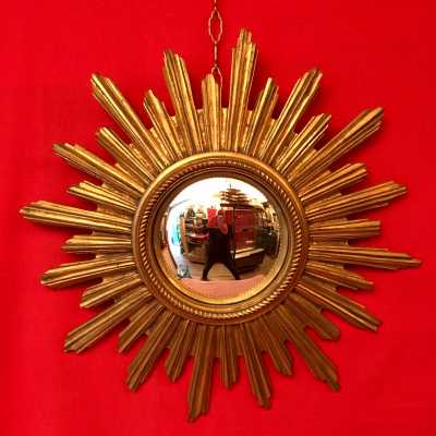 miroir mirror doré sun convex convexe sorcière witch golden