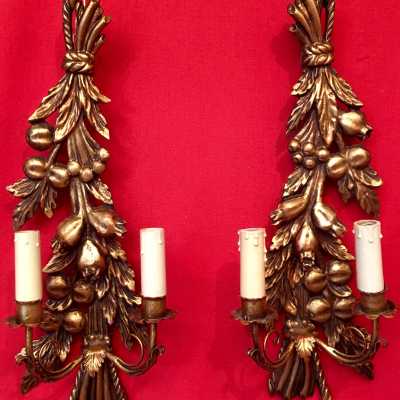 paire pair applique light fixture golden