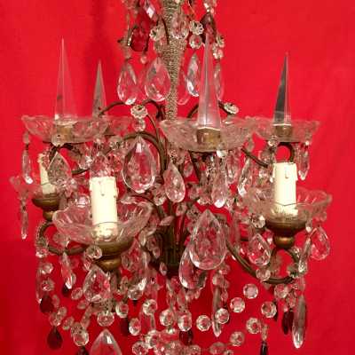 lustre chandelier cristal crystals amethyst amethyste marguerites