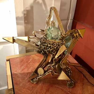 Lampe laiton Verre Michel Kiriliuk 