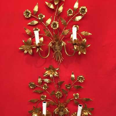 paire pair applique light fixture golden