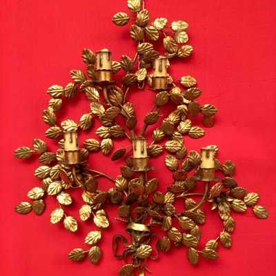 applique light fixture paire pair italien italian golden doré