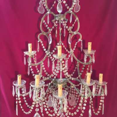 applique light fixture paire pair italien italian golden doré
