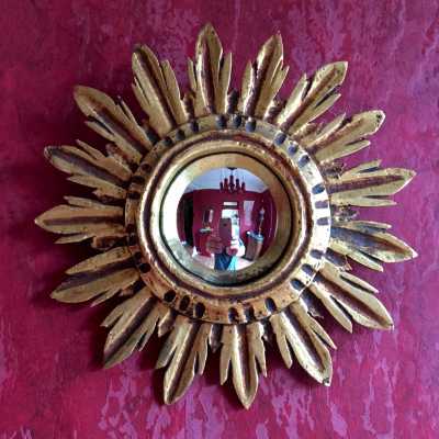 miroir mirror doré sun convex convexe sorcière witch golden
